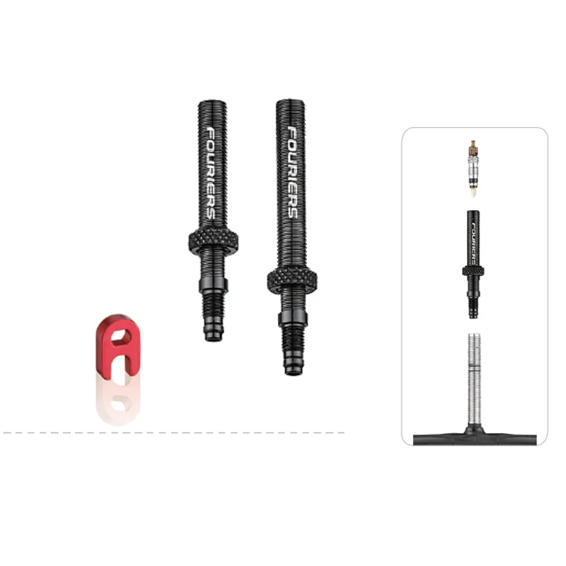 

CNC Alloy Tubeless Presta Valve Extension Extender with nut 40mm 60mm Removable Valves