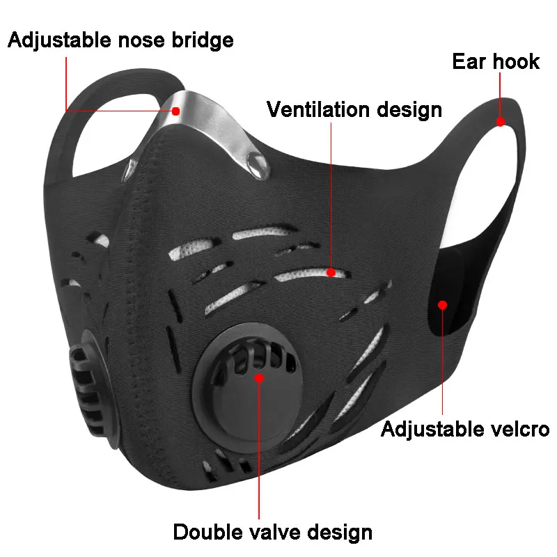 Черная тренировочная маска, велосипедная маска для лица, Спортивная маска для страйкбола, маска для бёги