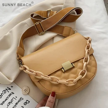 

Luxury chain women handbag 2020 new fashion shoulder belt messenger bag with Lingge embroidery shoulder saddle bag