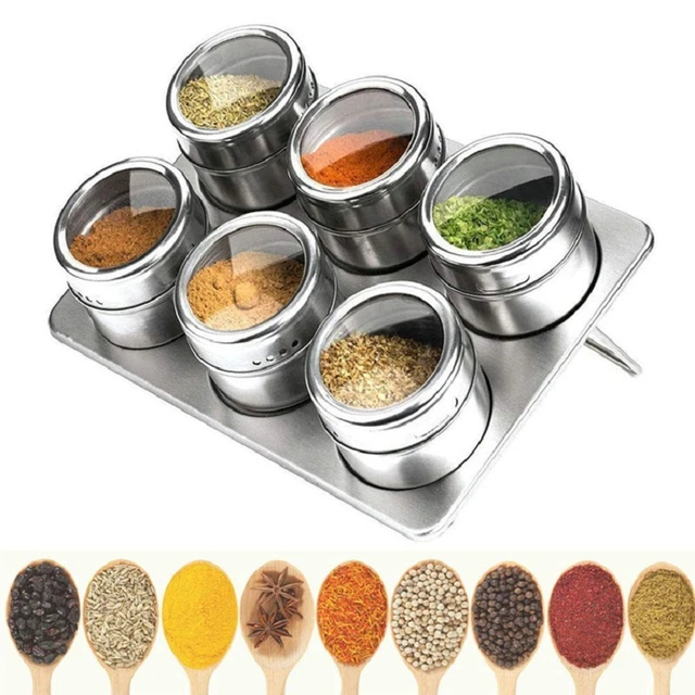 Magnetic Spice Set Rack, Seasonings Containers and Condiments Set