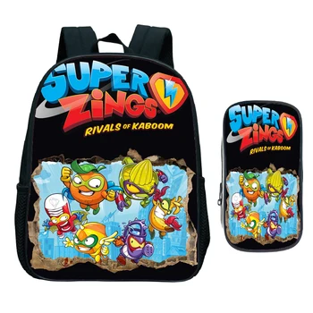 

Casual Children Super Zings Kindergarten Backpack Child Superzings Primary Schoolbag Bookbag Gift(2pcs Set/Rucksack+Pen Bag)