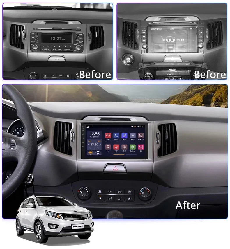 Flash Deal Android 8.1 Octa 8 core car dvd for KIA sportage R 2011 2012 2013 2014 2015 headunit gps navigation car multimedia player 1