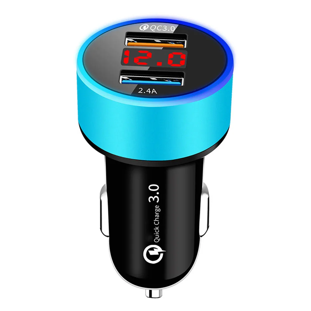 1 шт., DC12V-24V, USB, два порта, цифровой дисплей, автомобильное зарядное устройство, запчасти для прикуривателя