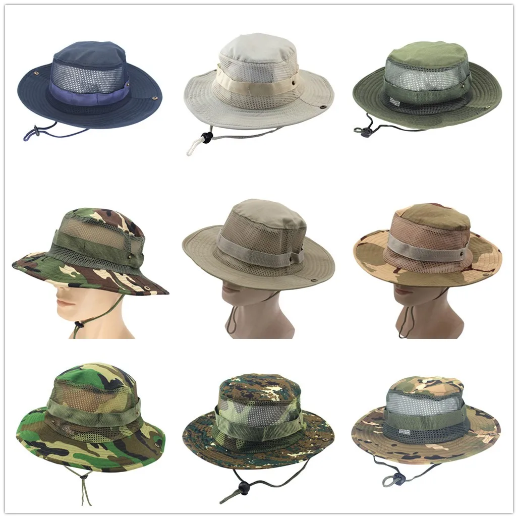 

Adjustable Cap Camouflage Boonie Hats Nepalese Cap Mens Fisherman Hat Outdoor Protection Hunting Hat