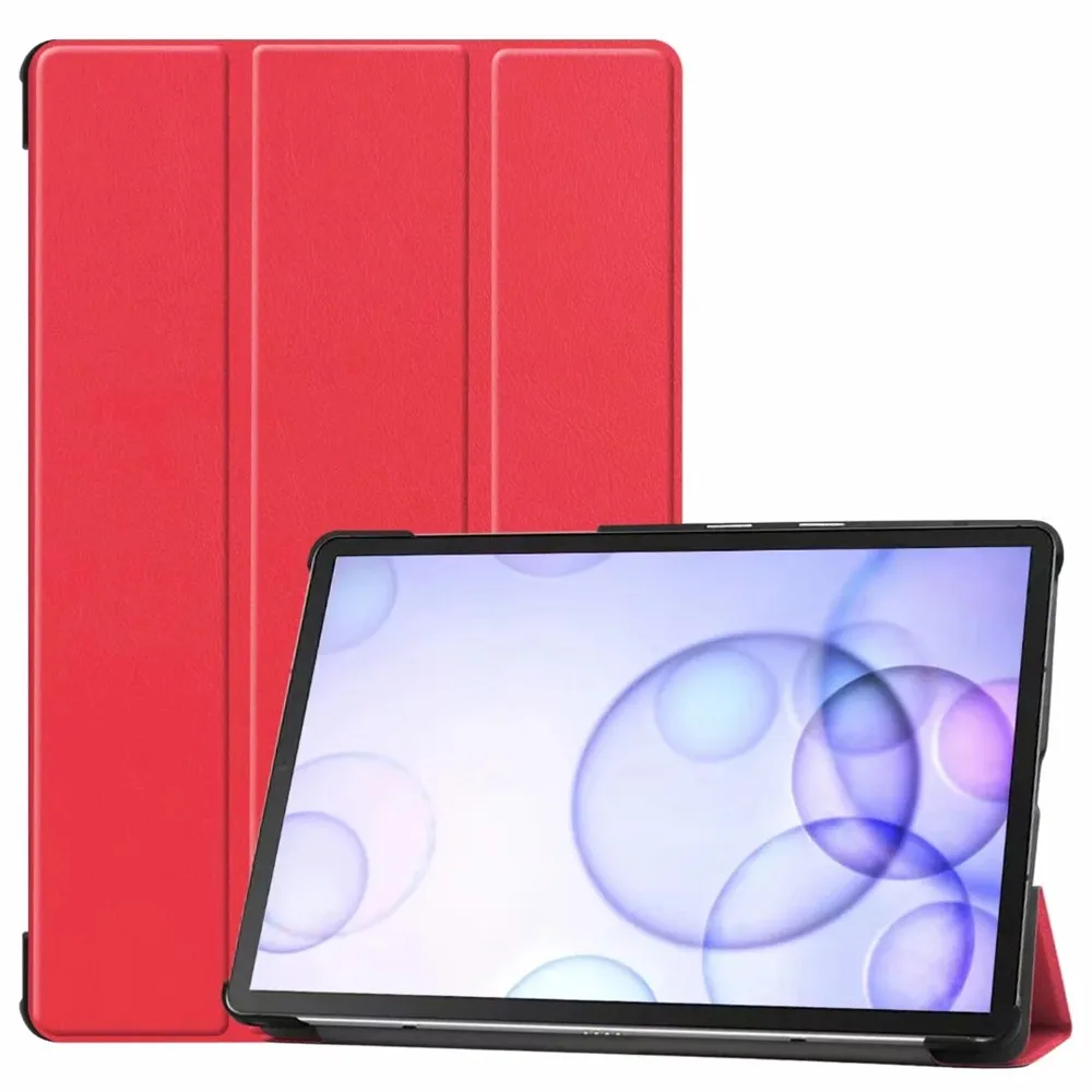 Красный Чехол для Samsung Galaxy Tab S6 10,5 SM-T860 SM-T865 10," планшет смарт-подставка чехол для Galaxy Tab S6 10,5 Чехол+ пленка+ стилус - Цвет: Красный