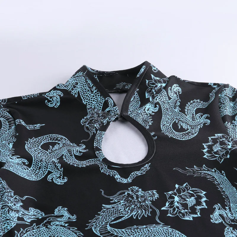 Женское платье с разрезом Viifaa элегантное вечернее воротником стойкой и принтом