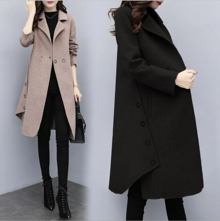 KMETRAM, осенне-зимняя женская куртка, модное шерстяное пальто, женская куртка, корейское длинное пальто, женская ветровка, Manteau Femme F1004