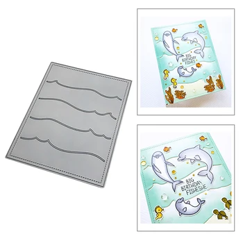 

2020 New Rectangle Background Metal Cutting Dies For DIY Wave Edge Embossing Craft Cut Paper Card Album Scrapbooking No Stamps