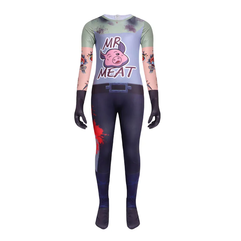 Kids Cosplay Costume Terrify Ice Scream Performance Clothing One-piece Jumpsuit Girls Boys Dress Up Clothes Mr Meat Cosplay Mask Halloween Bodysuit cosplay jumpsuit,kids cosplay costume