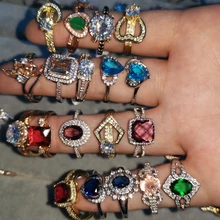 Random 1/5/8PCS Finger Rings Wholesale Dazzling AAA CZ Wedding Engagement Rings for Women and Men Fashion Gift Luxury Jewelry