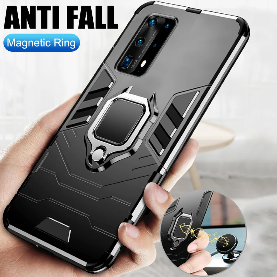 Противоударный армированный чехол для huawei p 40 p40 pro lite e light 40pro магнитный кольцевой
