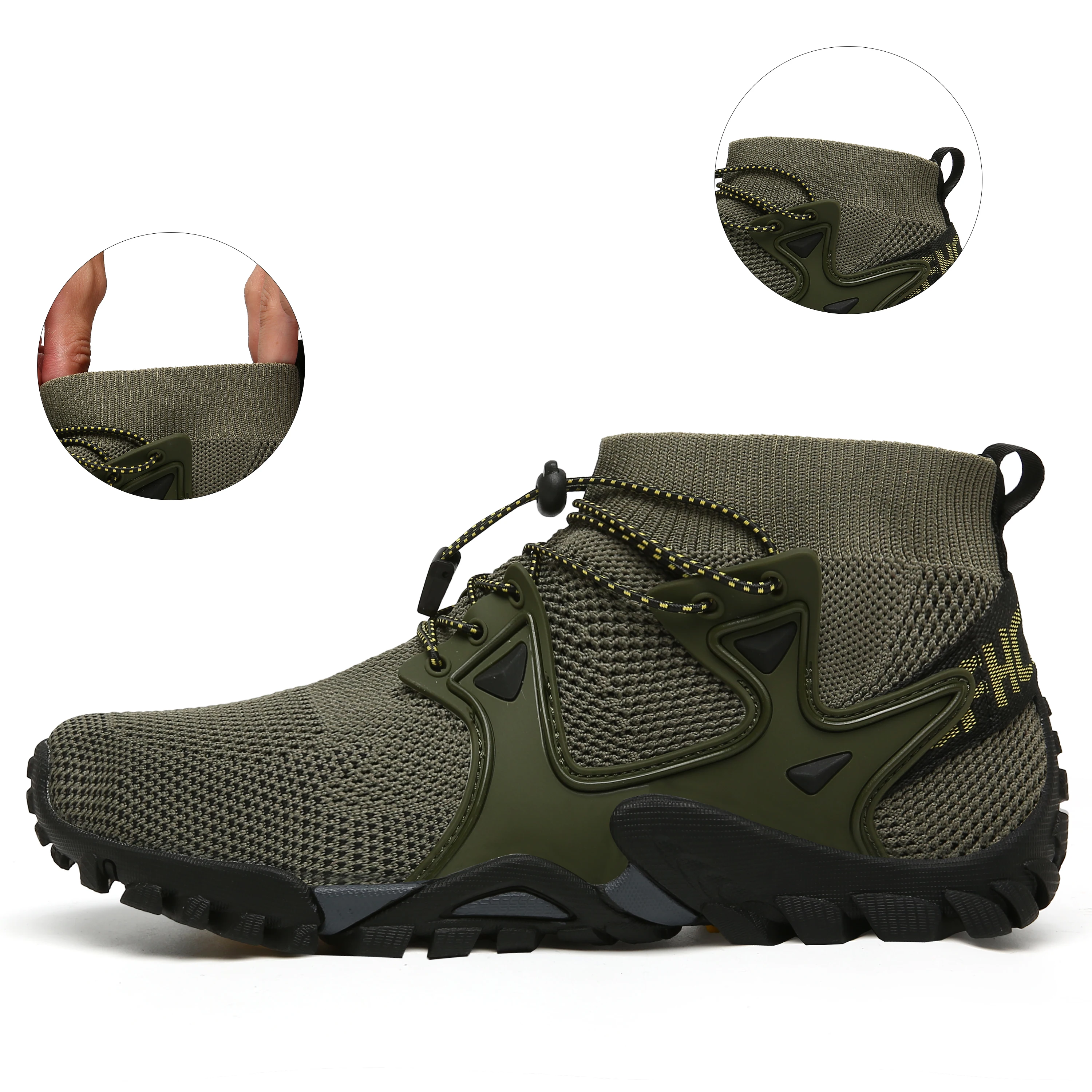 Water Shoes Aqua Shoes Diving Shoes Barefoot Shoes High-Top Breathable Upstream Shoes For Men Flying Weaving Climbing Sneakers Unisex Non-Slip Shock-Absorbant Fishing Zapatillas