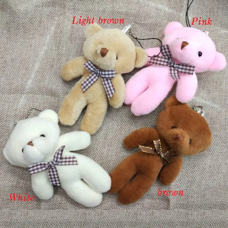 1:12 Mini Stuffed Toy Bear Plush Dolls Kids Cute Animal Keychain GiftD 