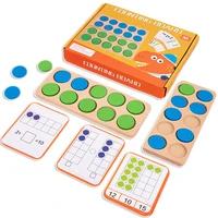 Wooden Ten-Frame Math Toys Preschool Math Manipulative Number Sense Counters Kids Montessori Activity Toys Early Education Games 1