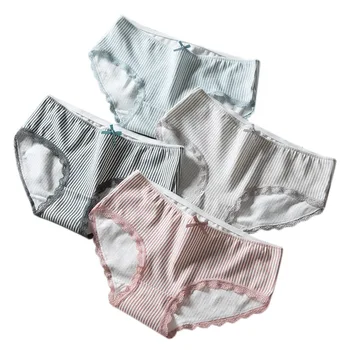 

4pcs/lot women's cotton panties Seamless Cute Bow Girls Briefs Soft Comfort Lingerie Casual Underwear Women Intimate Panty