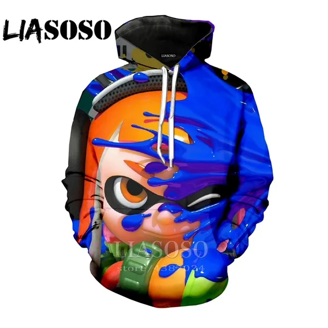 Забавная толстовка с 3d принтом LX, толстовка Splatoon rock, уличная одежда для мужчин, верхняя одежда для мужчин, Толстовка harajuku, футболка, толстовки с капюшоном в стиле аниме