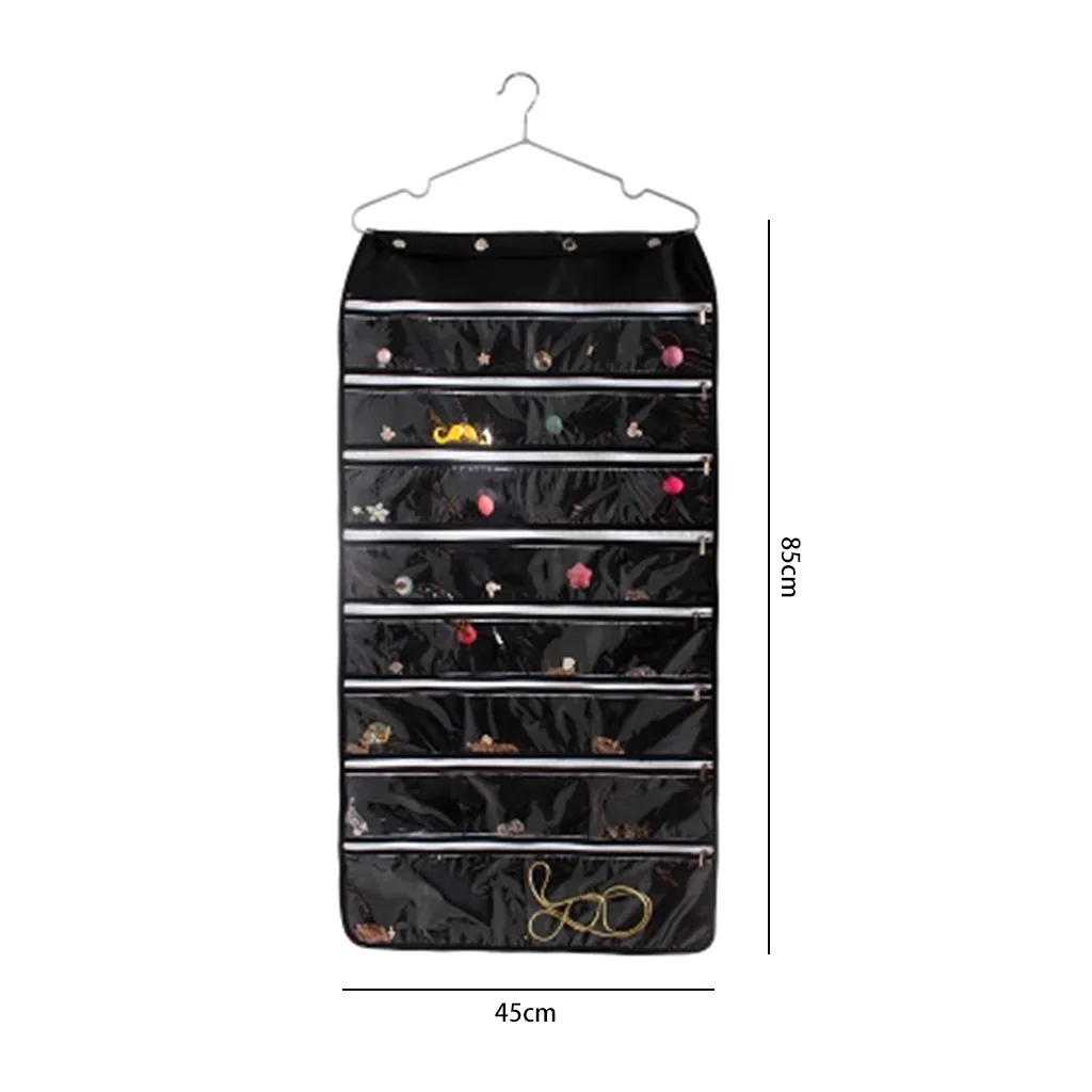 Подвесной органайзер для ювелирных изделий сумка(56 карманов) Двухсторонняя, плотная ткань