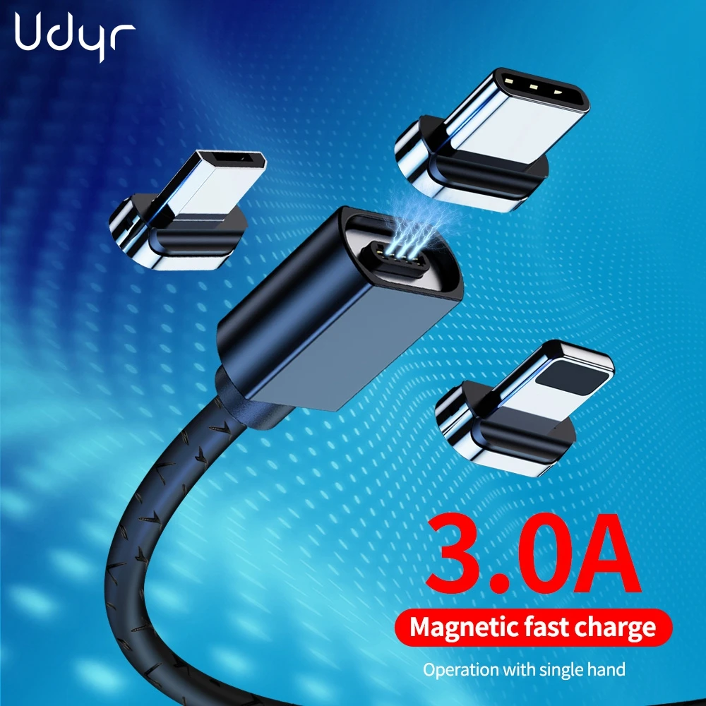 Магнитный кабель Udyr 3A Micro USB для iPhone 11 XR Samsung S10 Huawei Xiaomi шнур быстрой зарядки и
