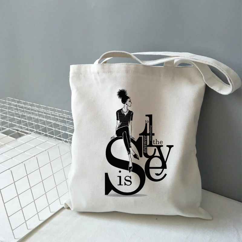 Модная стильная Сексуальная Холщовая Сумка через плечо с принтом для девушек