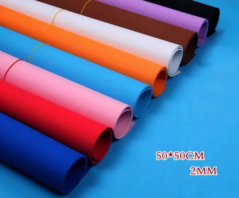 2mm thickness 49* 49 cm 10pcs DIY Sponge Foam KraFt PaPer foamiran FOR needLework felt 10PCS