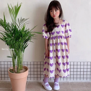 

Jamjam Cotton Girls Sweet Heart Clothing Sets Summer Crew Short Sleeve Girl Sets Fashion Girls Clothes Suit Casual Dot Outfits