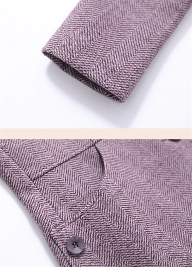 New Autumn winter Jackets Middle-aged women Striped Woolen Jacket Plus size Quality Womens Casual Wool coats Overcoat 4XL FF1158