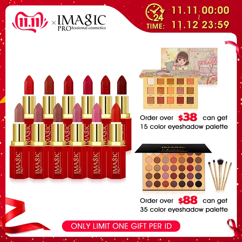 

IAMGIC12 color Matte Lipstick Lasting Non-Decoloring Velvet Matte Lipstick Female Student Professional Cosmetic Lipstick Set