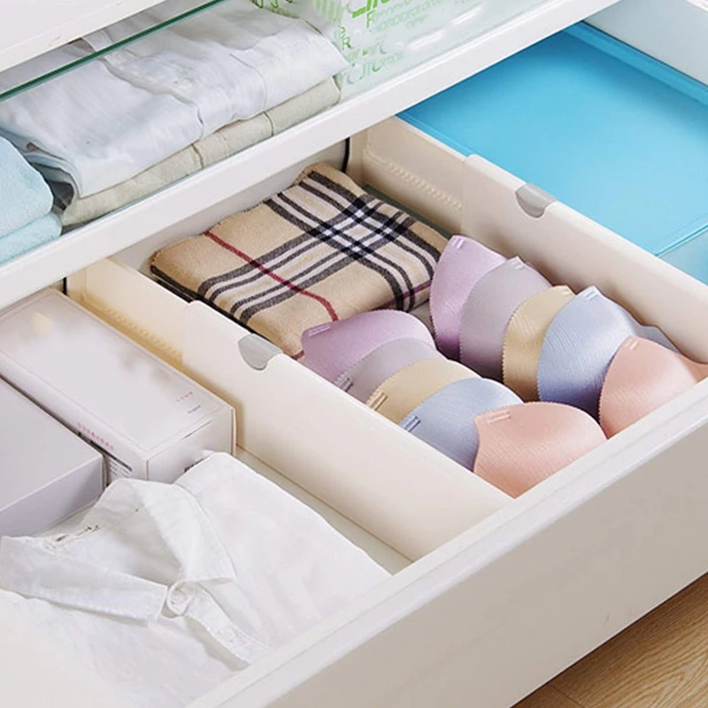 

Promotion! Drawer Dividers, 2 Pack Adjustable Drawer Divider From 11-17 inch, Anti-Scratch Foam Edges Drawer Dividers Organizers