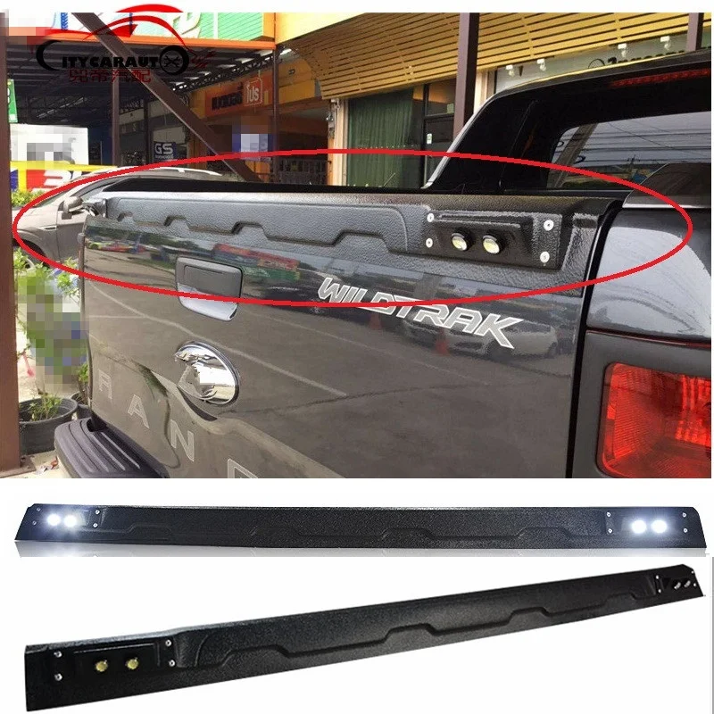 Led Rear Spoiler Tailgate Cover Fit For Ranger T6 T7 T8 Xl Xlt Wildtrack Tail WIng Trunk Plate Cover car accessroies 2012-