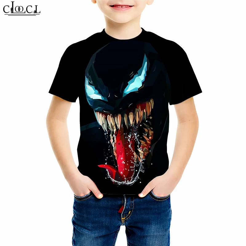 Kids T shirt 11 Детская одежда для маленьких девочек; Футболка с принтом Веном; свитер с 3D-принтом супергероя для дочки; Молодежный пуловер с короткими рукавами для маленьких мальчиков - Цвет: Kids T shirt 11