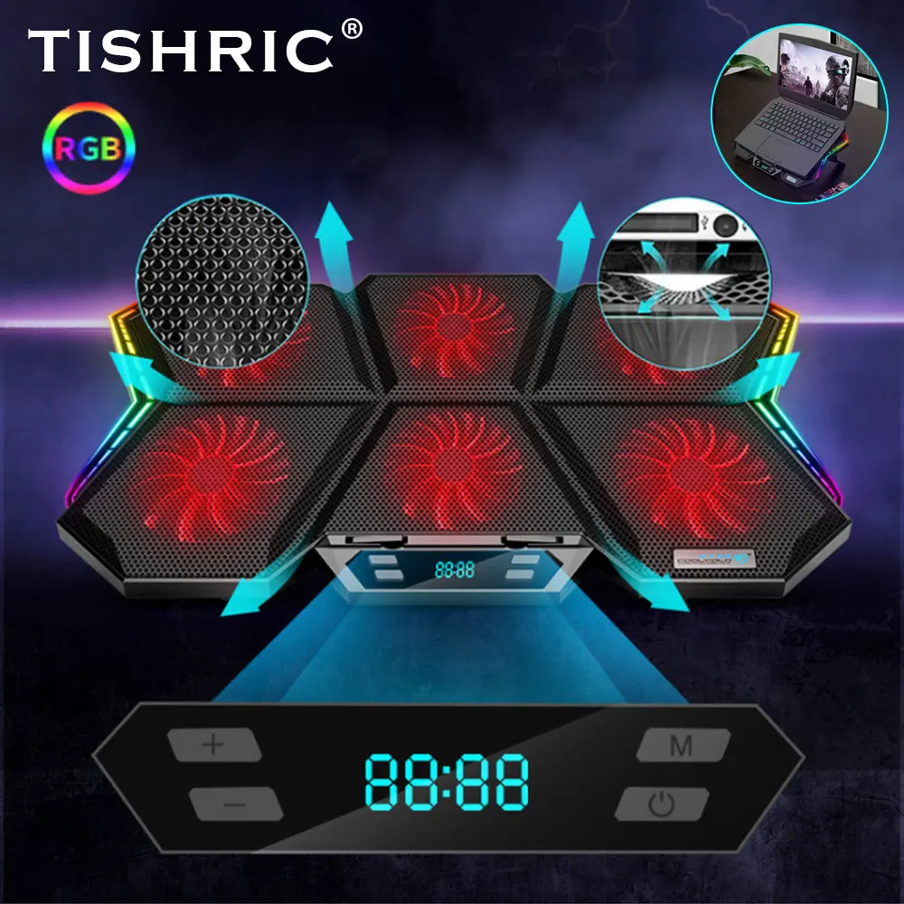 TISHRIC Bingmo 6 RGB Notebook Radiator Laptop Cooler Cooling Stand/Bracket/Holder Stand Base | Компьютеры и офис