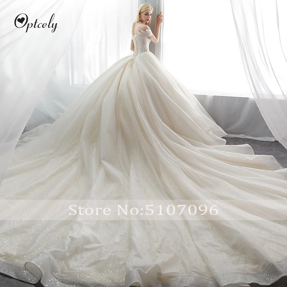 Optcely Vestido de Noiva красивое лодочное декольте Ангел на завязке с открытой спиной поезд аппликации свадебное платье вышитое бисером классное часовое платье