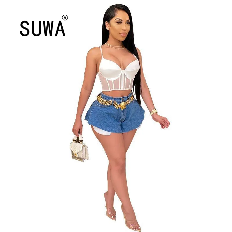 Женские облегающие джинсовые шорты с высокой талией рваные потертые штаны