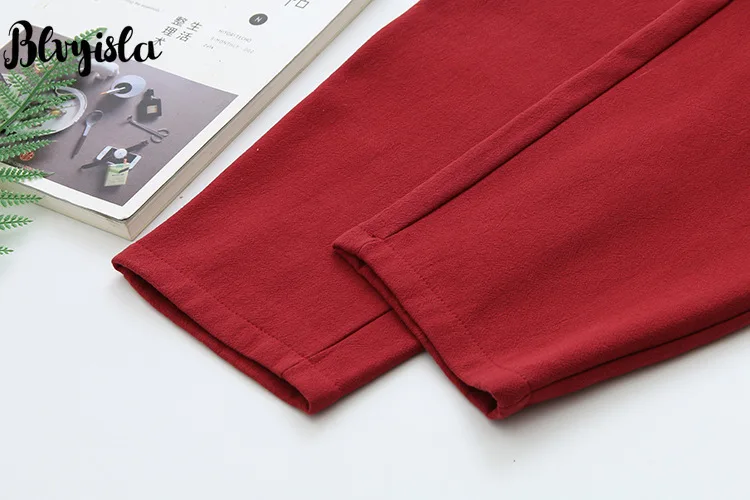Blvyisla, Ретро стиль, XXXL, большие, хлопковые, льняные, Утолщенные, редиски, штаны, женские, зимние, эластичные, двойные карманы, свободные штаны