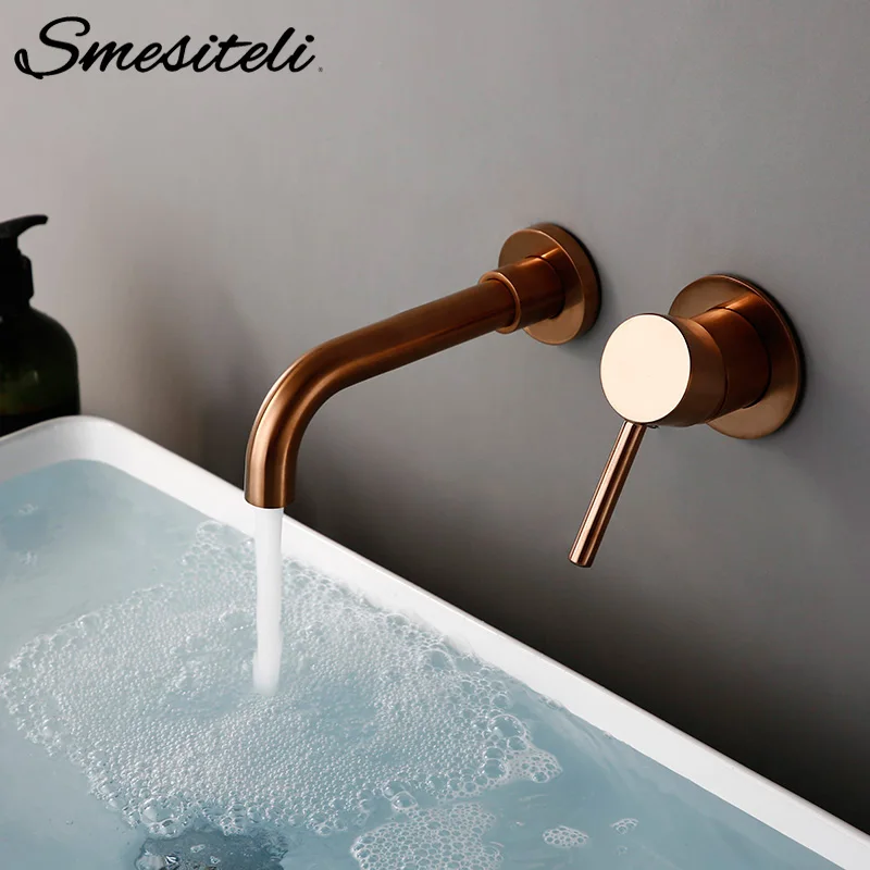 Smesiteli Bathroom Separate Basin Faucet Polished Rose Gold