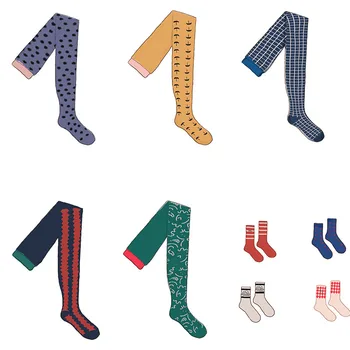 

2020 Fall Winter New Arrivals Kids Girls Brand Tight Plaid and umbrella Pattern Fashion Tight