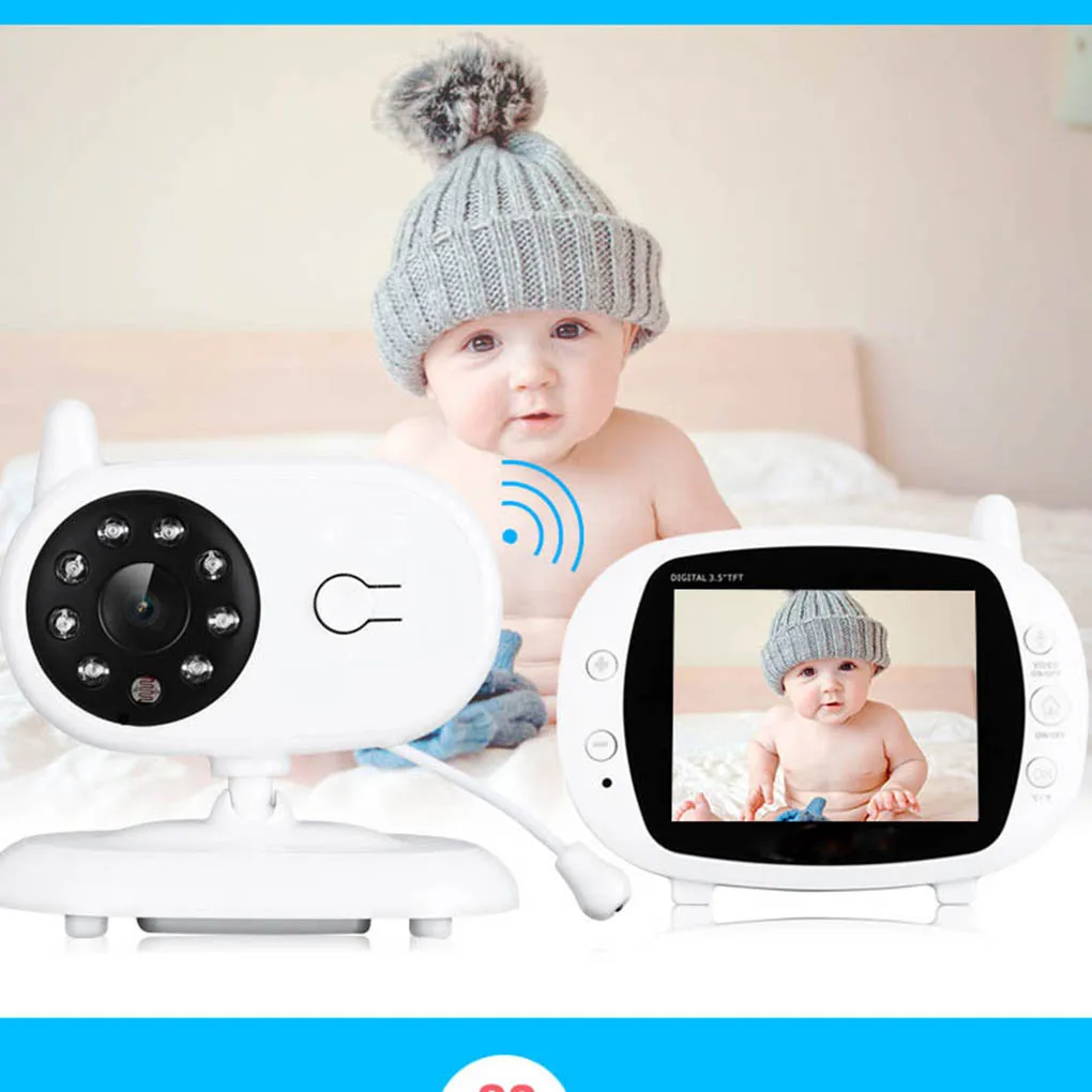 

3.5 inch Wireless Video Baby Monitor Camera Two-way Talkback Nanny Camera Babysitter Night Vision Temperature Detection