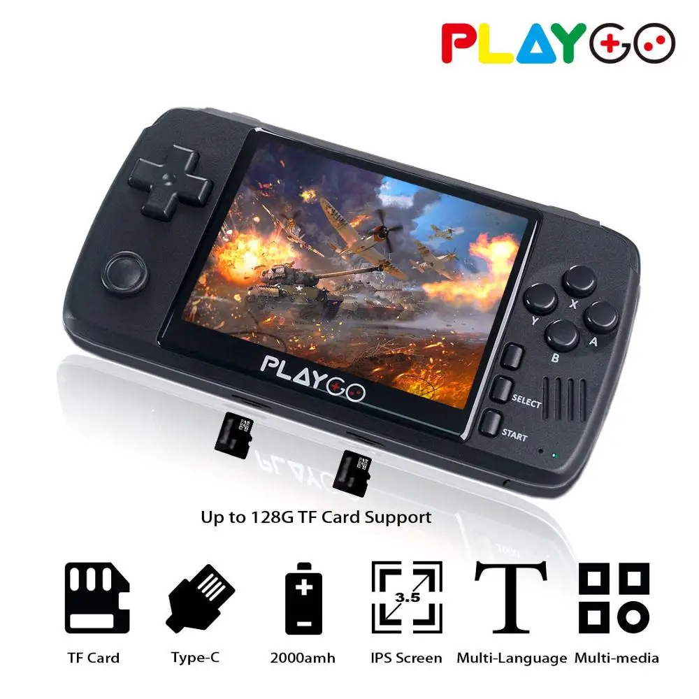 Wolsen-consola de Jogos Portátil de Vídeo Retro Ps1 Gba 16gb Embutido 64 Bit Consola de Emuladores Ips 3.5 Atualizado