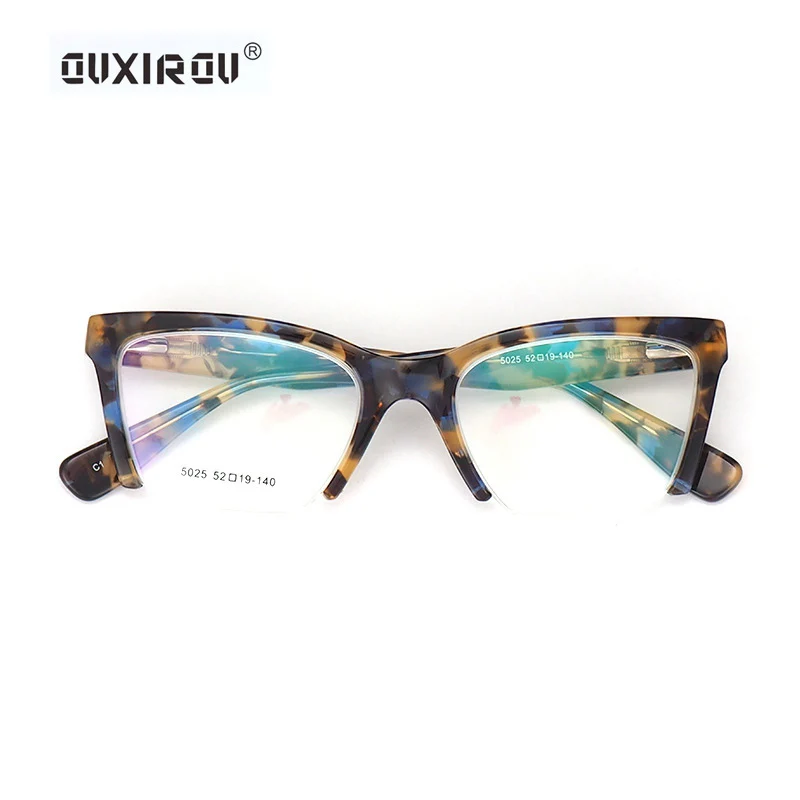 

Hand Made Half Frame Optical Glasses Frame Women Cat Eye Butterfly Eyeglasses Frame Acetate Retro Eyewear Top Quality 5025