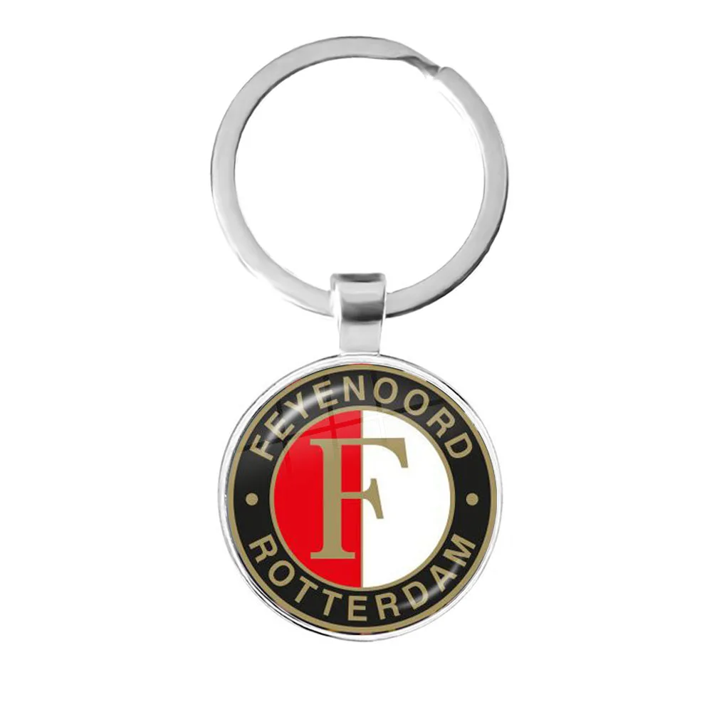 

Feyenoord Rotterdam 25mm Glass Cabochon Key Chain Football Leagues Logo Soccer Club Keyrings Keychain For Women Men Fans Gift