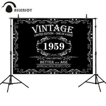 

Allenjoy photography backdrops 60 years old birthday anniversary black gentleman grandfather party photo background photophone