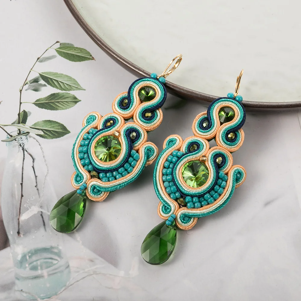 KPacoTa 2023 Women spring New Fashion Earrings for Women Vintage Soutache Handmade Luxury Tassel Earrings Jewelry Party Gift