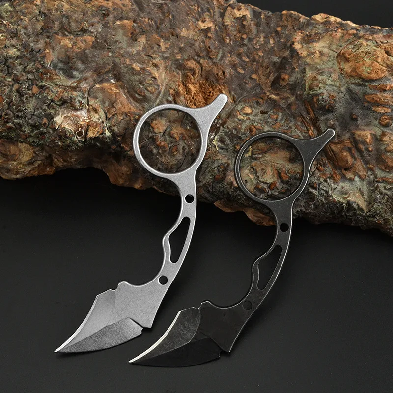 HS инструменты Коготь прямой нож камень-промывка поверхности охотничий нож для использования на открытом воздухе кемпинг EDC инструмент Karambit нож