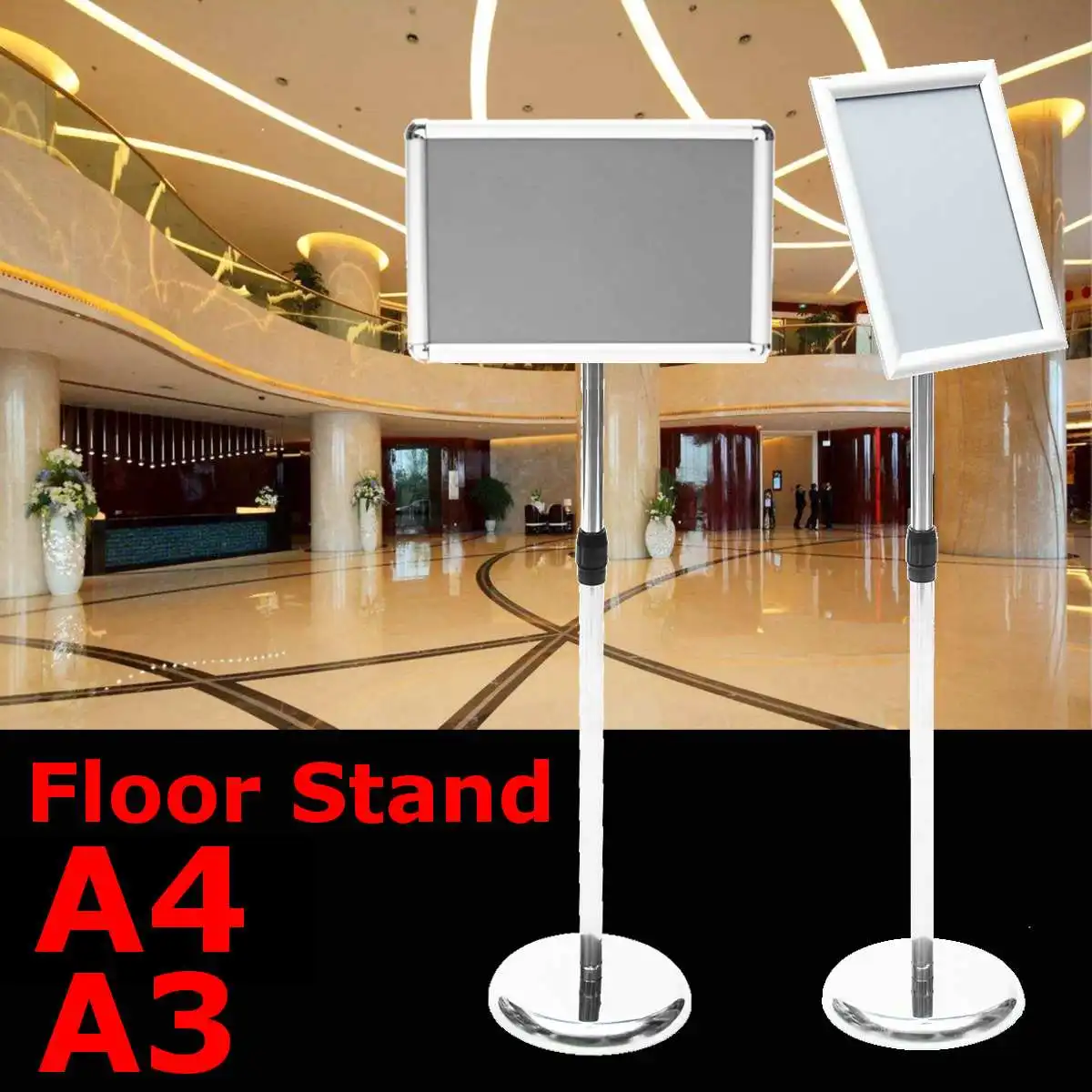 

Stainless Steel A4 A3 Poster Stand Metal Floor Stand Poster Display Photo frame price label sign Billboard Promotions Supermark