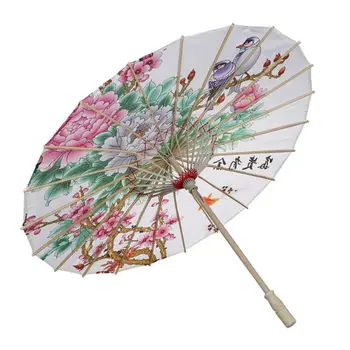 

New Chinese Landscape Painting umbrella Cheongsam Dance Dance Chinese Wooden Handle Silk Umbrella