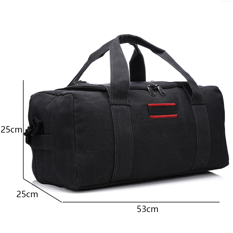 Black Large Спортивная сумка, сумки для спортзала, мужская сумка для фитнеса и путешествий, рюкзак на одно плечо, сумка для спортзала, холщовая, ручная, для улицы, спортивная сумка, рюкзак - Цвет: Black Large