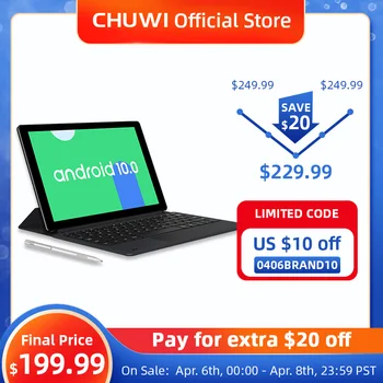 Tablet PC Chuwi - Tela de 10.1 Polegadas - Sistema Operacional Android 10 - 6GB de memoria RAM -  Processador Octa-Core - 128GB Armazenamento Interno -   Suporte 4G  1