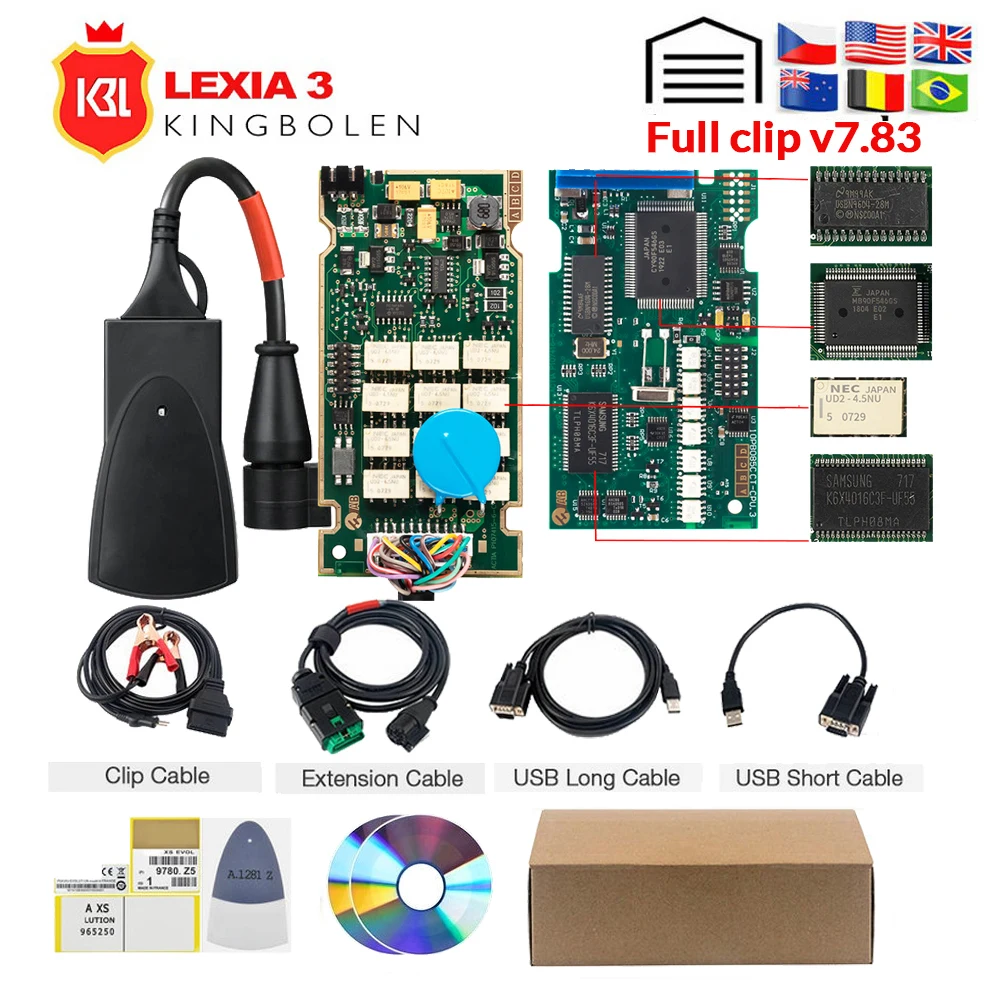 Lexia 3 PP2000 полный чип Diagbox V48/V25 OBDII диагностический инструмент SW V7.83 FM 921815C/921815B Lexia3 OBD2
