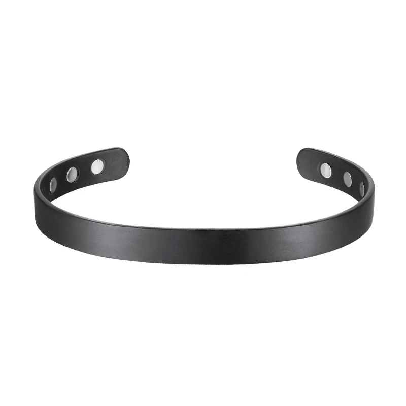 OKtrendy Magnetic Bracelet Black Plated Men Health Energy Magnet Bracelets 8mm Adjustable Cuff Titanium Bangles for Women 2