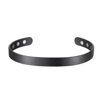 OKtrendy Magnetic Bracelet Black Plated Men Health Energy Magnet Bracelets 8mm Adjustable Cuff Titanium Bangles for Women 2